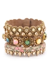 Deepa Gurnani Blakely Beaded Bracelet In Brown Multi