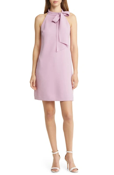 Vince Camuto Halter Tie Neck A-line Dress In Orchid