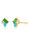 EF COLLECTION TRIPLE TREASURE STUD EARRINGS