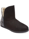 ROCKPORT WOMENS FAUX SUEDE FAUX FUR LINED BOOTIE SLIPPERS