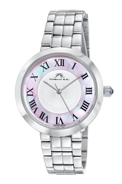 Porsamo Bleu Helena Women's Baby Pink And Silver Bracelet Watch In White