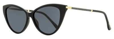 Jimmy Choo Women's Cat Eye Sunglasses Val 807ir Black/gold 57mm In Blue