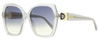 JIMMY CHOO WOMEN'S SQUARE SUNGLASSES MANON /G KB7FF TRANSPARENT GRAY 57MM