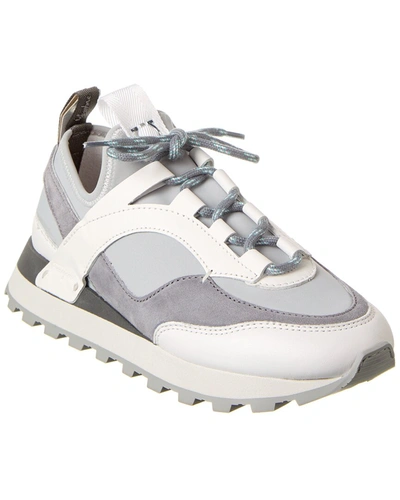 Ferragamo Indy Leather & Suede Sneaker In White