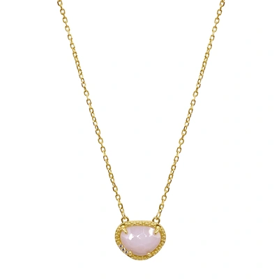 Adornia Fine Jewelry 14k Over Silver 2.00 Ct. Tw. Opal October Birthstone Necklace In Pink