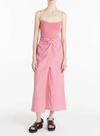Vince Spaghetti Strap Rib Knit Tank Top In Rosetta In Pink