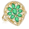 Diana M. 14ktyg 0.45cts Diamonds, Em. 1.59cts, 3gm, 93st In White