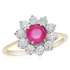 Diana M. 14ktyg Ring Rd 0.26cts, Rb 1.00cts, 2.61gm,11st In White
