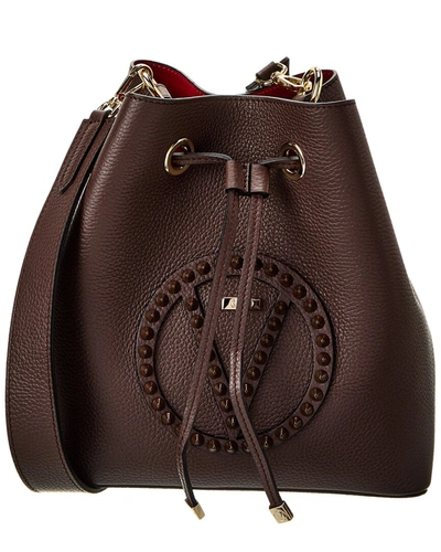 Valentino By Mario Valentino Karl Rock Leather Bucket Bag In Brown ModeSens