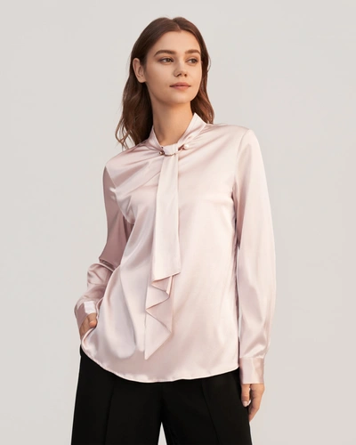 Lilysilk Feminine Stand Collar Blouse In Pale Pink