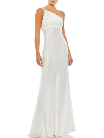 Ieena For Mac Duggal Womens One Shoulder Maxi Evening Dress In White