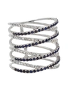 Diana M. Sapphire And Diamond Criss-cross Ring In White