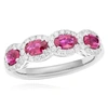 Diana M. Fine Jewelry 18k 1.63 Ct. Tw. Diamond & Ruby Half-eternity Ring In White