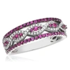 Diana M. 14kt White Gold Ruby Ring Features 0.56ct Of Rubies And 0.15ct Of Diamonds In White