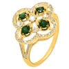 Diana M. 14kt Yg Ring With 0.40ct Diamonds And 0.34ct Em / 2.7gm / 81 Stone In White
