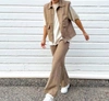 Diarte Lexi Vest Top In Mocha In Beige