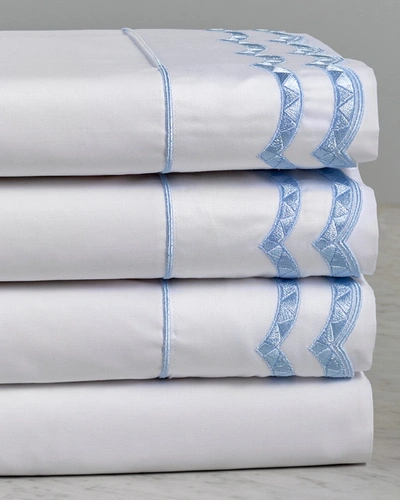 Maurizio Italy Double Scallop Sheet Set In White