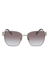 LONGCHAMP 58MM GRADIENT RECTANGULAR SUNGLASSES