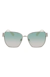 LONGCHAMP 58MM GRADIENT RECTANGULAR SUNGLASSES