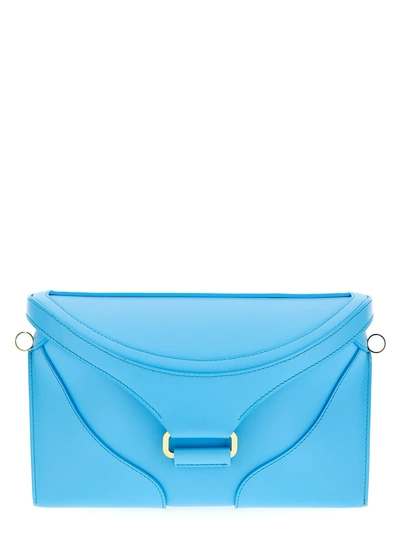 Rodo Clutch Bag With Shoulder Strap In Light Blue