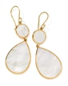Ippolita 18kt Yellow Gold Polished Rock Candy Snowman Mother-of-pearl Drop Earrings In Pearl