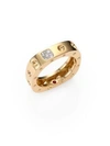 Roberto Coin Pois Moi Diamond & 18K Yellow Gold Single-Row Square Ring