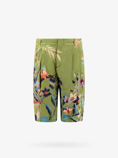 Etro Floral-print Deck Shorts In Green