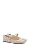 Larroude Floral-embroidered Leather Ballerinas In Beige