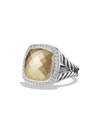 David Yurman Albion Ring With 18k Gold Dome And Diamonds In Gold/silver