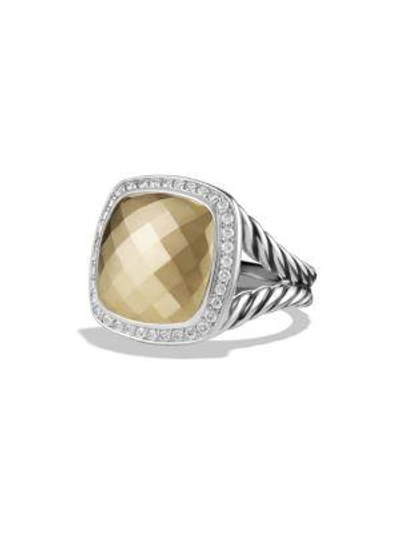 David Yurman Albion Ring With 18k Gold Dome And Diamonds In Gold/silver