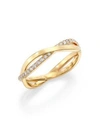 DE BEERS Infinity Diamond & 18K Yellow Gold Half Band Ring