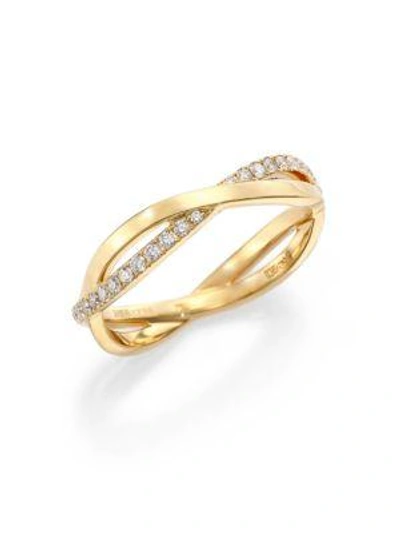 De Beers Women's Infinity Diamond & 18k Rose Gold Half Band Ring