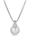 DAVID YURMAN PETITE CERISE PEARL PENDANT NECKLACE W/PAVE DIAMONDS,PROD185590301