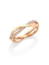 DE BEERS WOMEN'S INFINITY DIAMOND & 18K ROSE GOLD HALF BAND RING,430048346936
