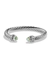 David Yurman Sterling Silver Crossover Bracelet With Diamonds & Gemstones