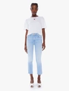 MOTHER THE MID RISE DAZZLER CROP FRAY SUN KISSED DENIM