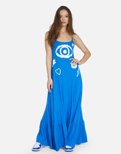 Lauren Moshi Beatrix Painted Evil Eye In Ultramarine