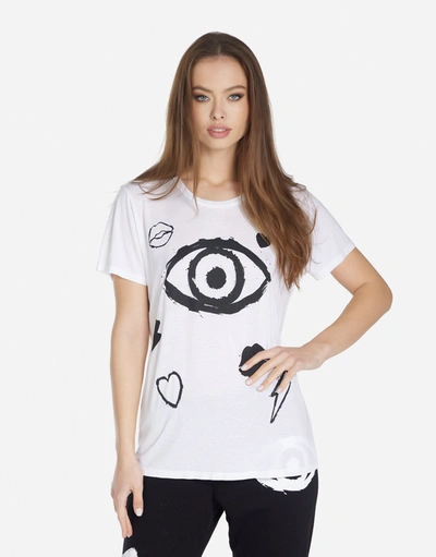 Lauren Moshi Wolf Painted Evil Eye In White