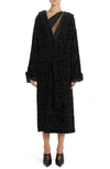 Versace Logo-print Hooded Robe In Black