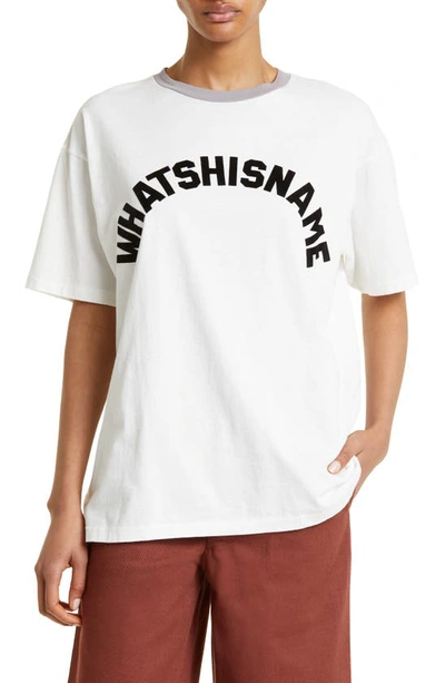 Bode Flocked Whatshisname Graphic T-shirt In Cream