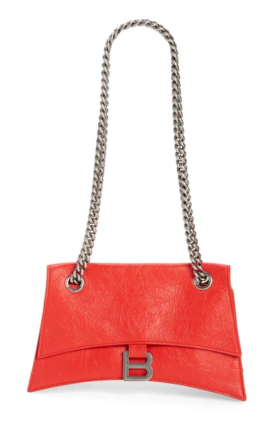 Balenciaga Crush Small Shoulder Bag In Red