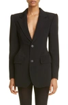 Balenciaga Single-breasted Wool Jacket In Black/ White