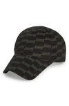 Balenciaga Monogram-print Cotton Cap In Black