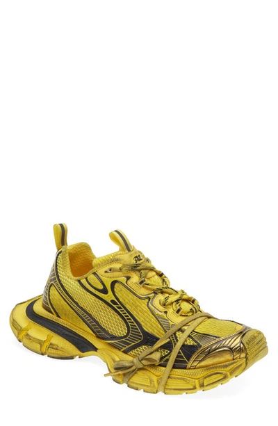 Balenciaga 3xl Distressed Mesh And Rubber Sneakers In Yellow