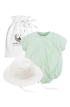 UNDER THE NILE BUBBLE ORGANIC EGYPTIAN COTTON TERRY CLOTH BODYSUIT & HAT GIFT SET