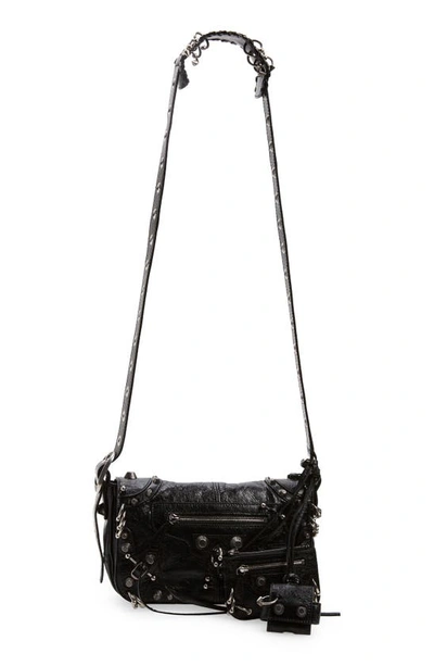 Balenciaga Le Cagole Xs Crinkled-leather Cross-body Bag In Black