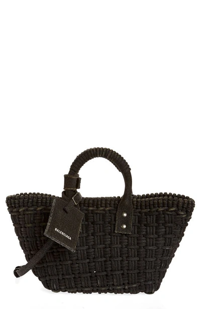 BALENCIAGA EXTRA SMALL BISTRO DENIM BASKET TOTE