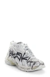 Balenciaga Runner Graffiti Sneakers In White/ Black