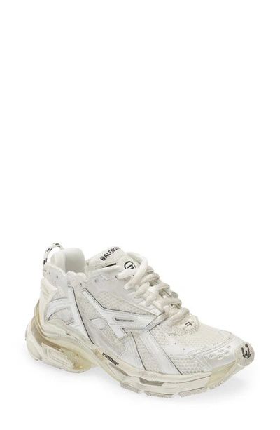 Balenciaga Lace-up Runner Sneakers In White