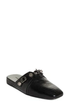 Balenciaga Slippers And Hooves Cozy Cagole Man Leather Black In Black/ Ant Sil